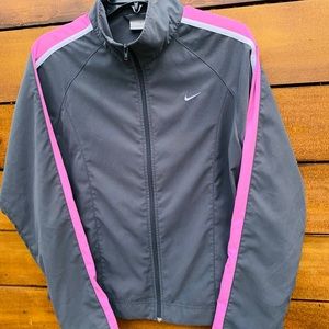 Nike Dri-Fit Women’s Gray/Pink Running Zip-Up • M